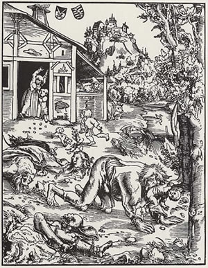 Lucas Cranach der Ältere: Werwolf, Holzschnitt, 1512