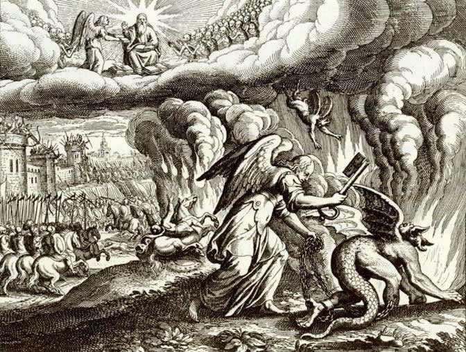 Apocalisse 20: 1-3:
l'angelo con la chiave dell’abisso
lega il drago per mille anni
