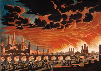 Johann Friedrich August Clar: l'incendio di Mosca (1812)