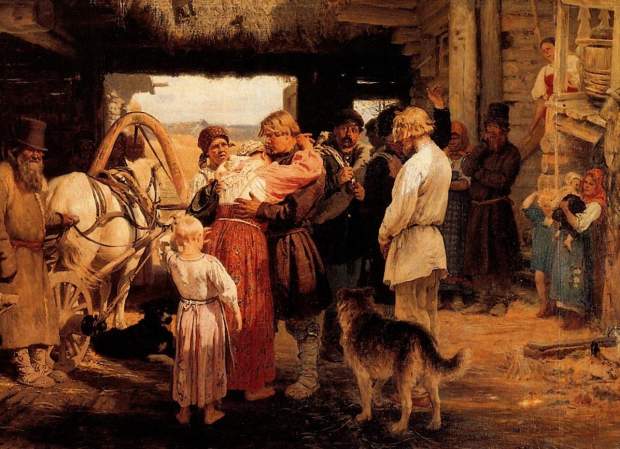 Ilja Repin (1879): Abschied von einem Rekruten